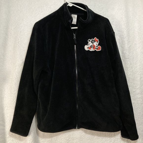 Disney Mickey And Minnie Womens Sweater Size extra large XL Black Soft Fleece - Picture 1 of 10